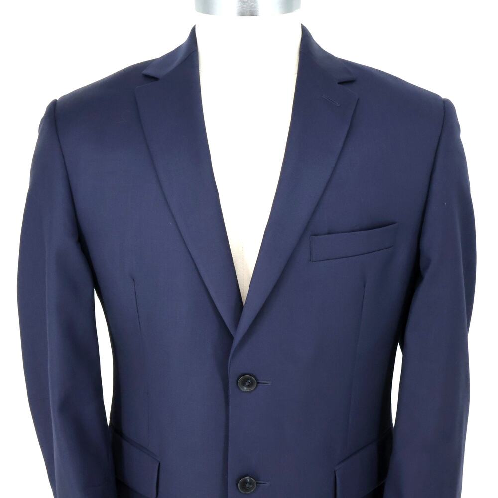 Jos A Bank Traveler Sport Coat Mens 42S Blue Wool Lined Blazer Jacket Preppy - Picture 8 of 16